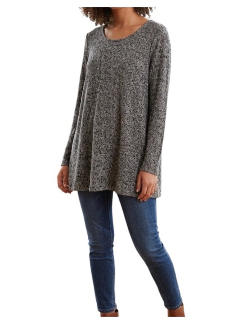 Soft Surroundings Black Long Sleeve Contemporary Casual Sweater Size Large
